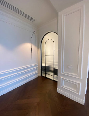 L'Héritage Project: Custom Extra-Wide Chevron Oak Flooring