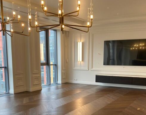 L'Héritage Project: Custom Extra-Wide Chevron Oak Flooring